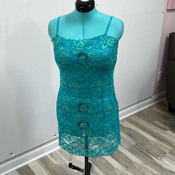 Natori Other - Josie by Natori Lace Blue and Green Chemise